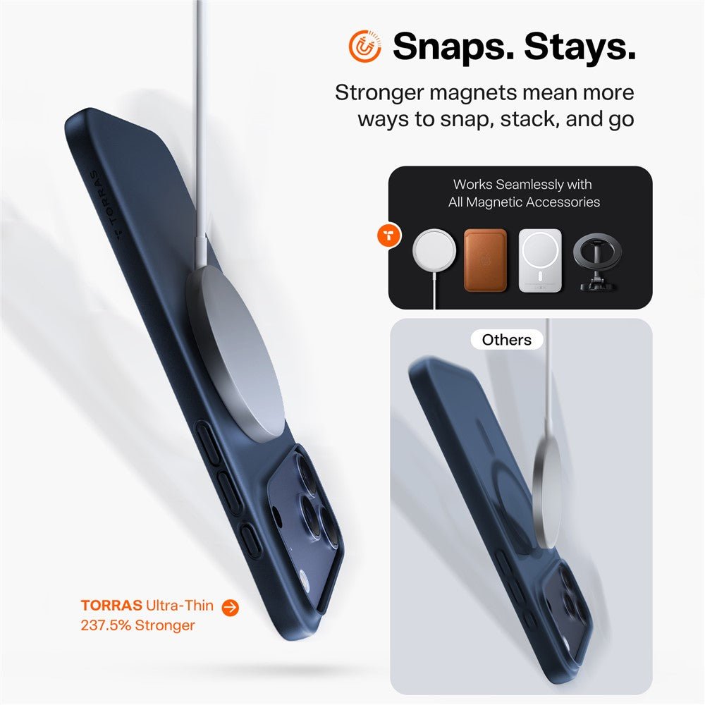Torras iPhone 17 Pro Max - Θήκη Σιλικόνης με MagSafe - SlimFit Series - Navy Blue