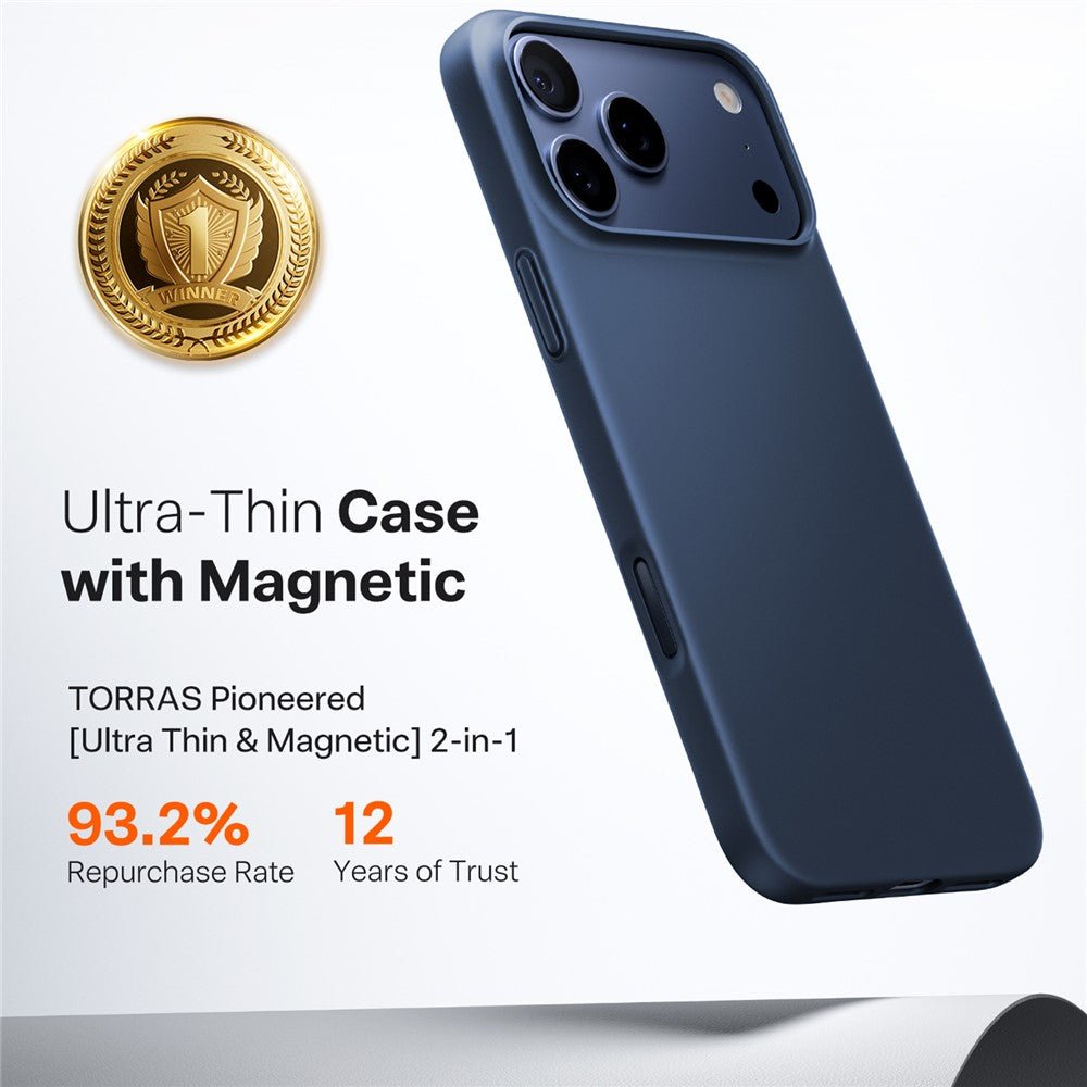 Torras iPhone 17 Pro Max - Θήκη Σιλικόνης με MagSafe - SlimFit Series - Navy Blue