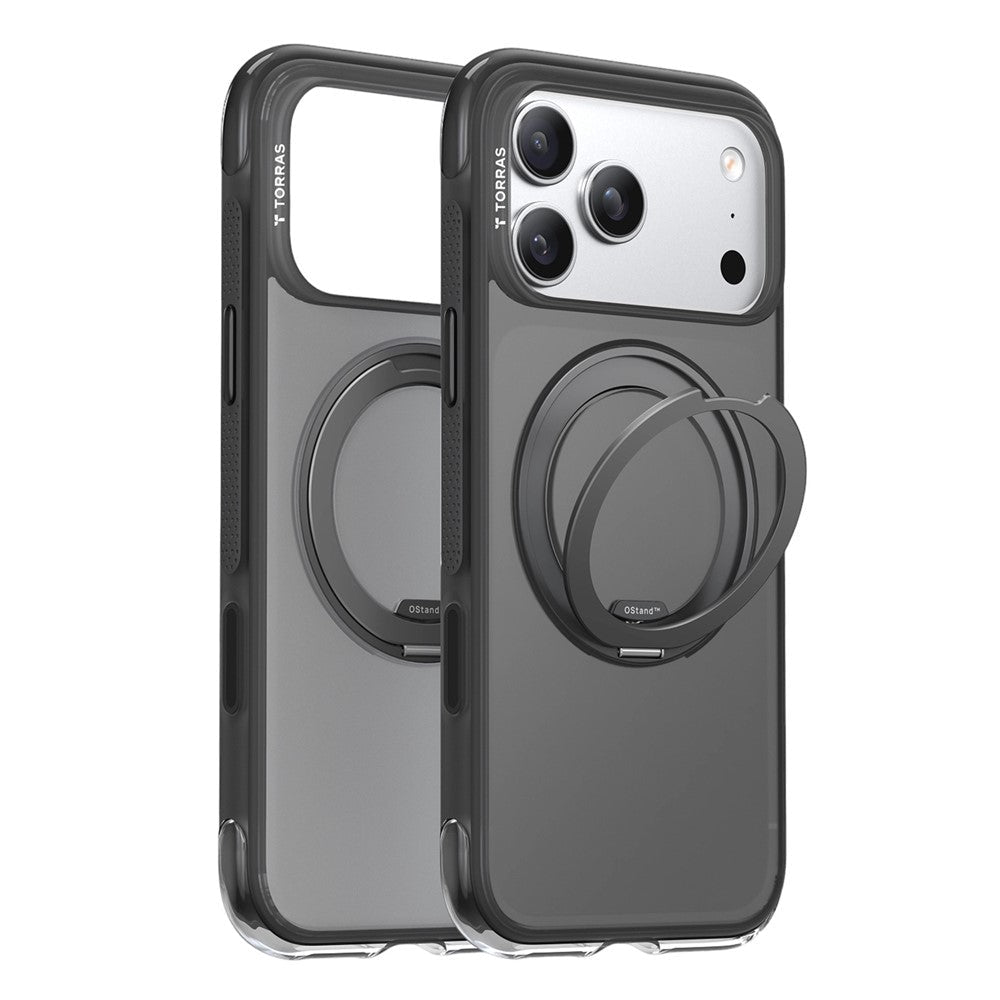 Torras iPhone 17 Pro - Σκληρή θήκη με Περιστρεφόμενο Stand / MagSafe - Ostand O3 Air Series - Black