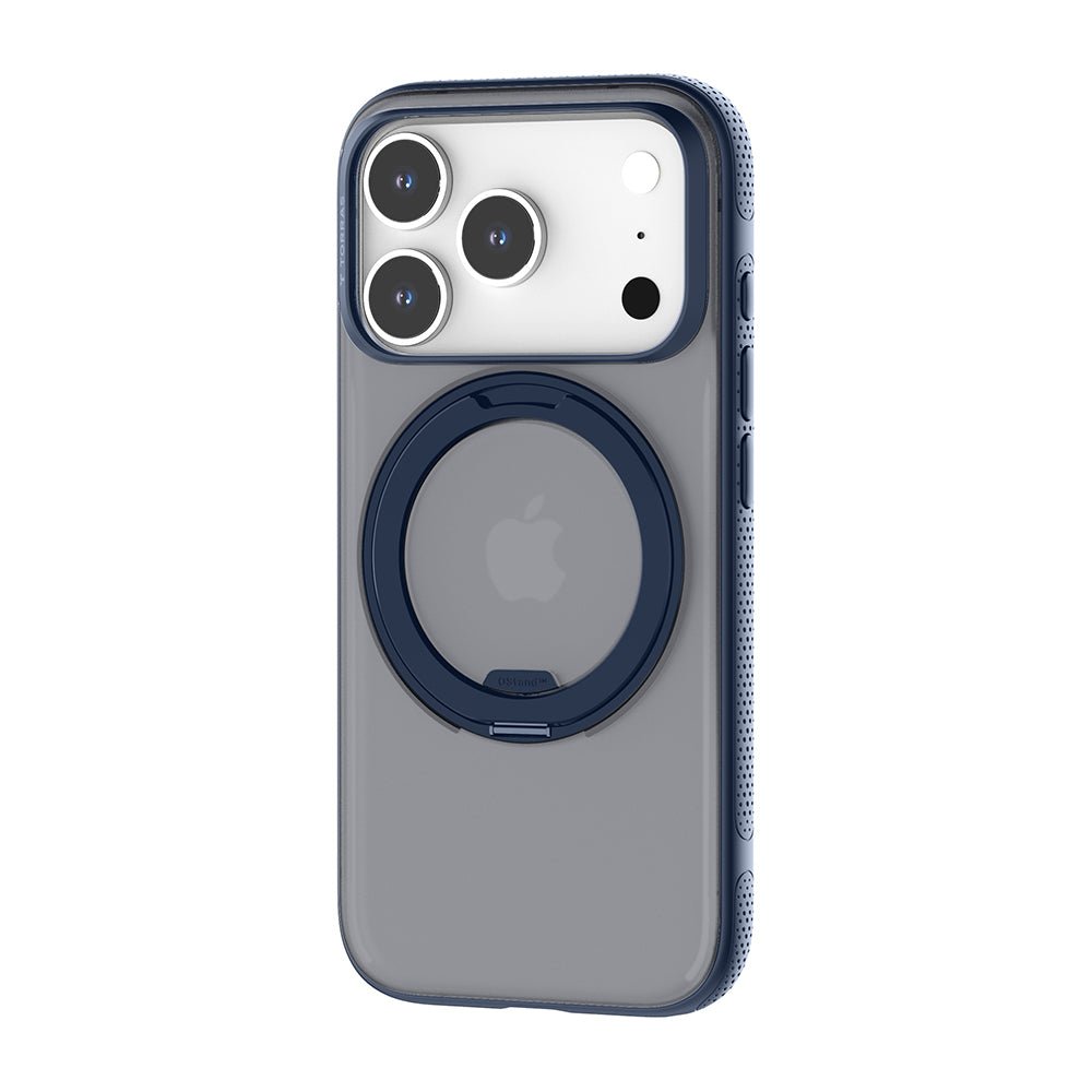 Torras iPhone 17 Pro - Σκληρή θήκη με Περιστρεφόμενο Stand / MagSafe - Ostand R Fitness Series - Navy Blue