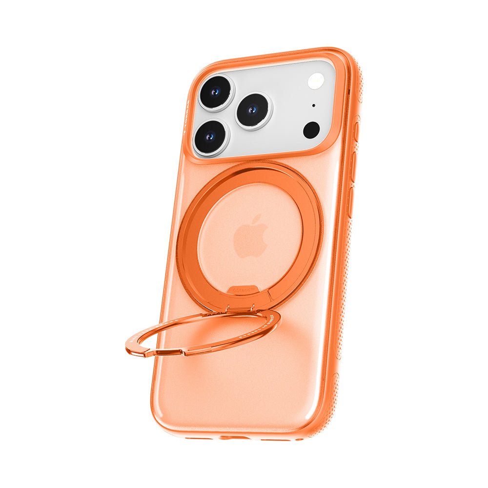 Torras iPhone 17 Pro - Σκληρή θήκη με Περιστρεφόμενο Stand / MagSafe - Ostand R Fitness Series - Orange