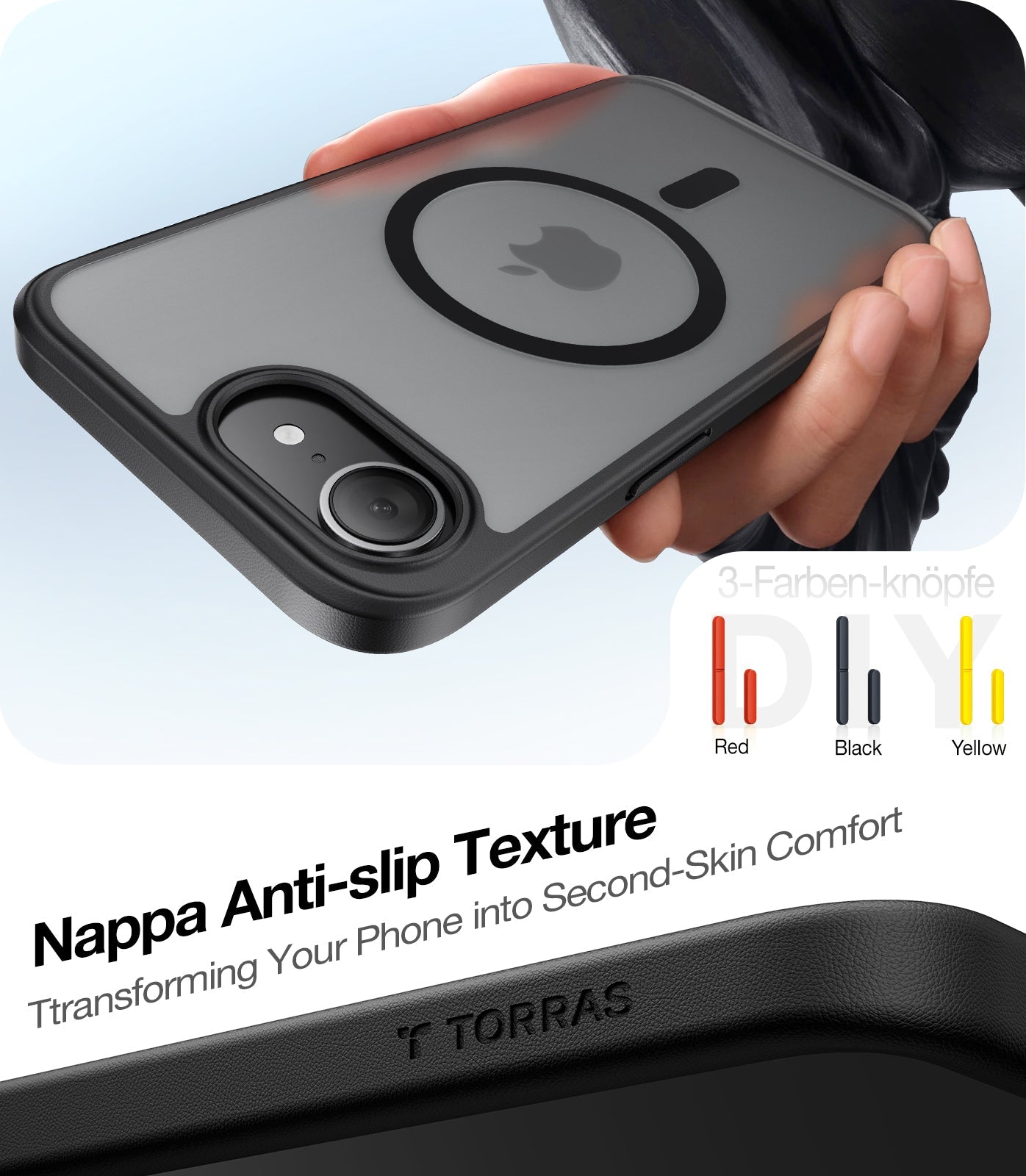 Torras iPhone 17 Pro - Σκληρή Θήκη με Πλαίσιο Σιλικόνης και MagSafe - Guardian Magnetic Series - Orange
