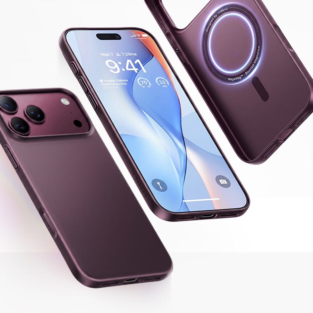 Torras iPhone 18 Pro / iPhone 17 Pro - Σκληρή Θήκη με Πλαίσιο Σιλικόνης και MagSafe - OriginFit-Mag Series - Purple
