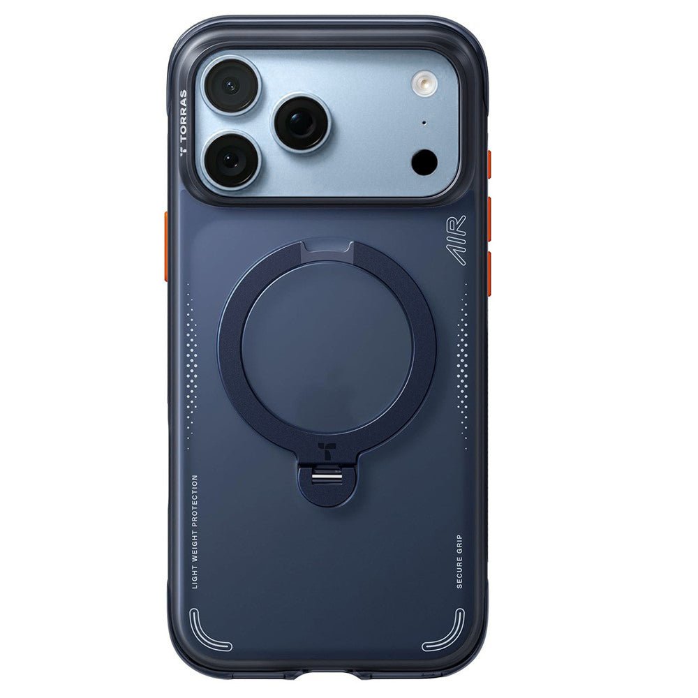 Torras iPhone 18 Pro / iPhone 17 Pro - Σκληρή θήκη με Πλαίσιο Σιλικόνης και MagSafe / Stand - Ostand Q3 Air Series - Deep Blue