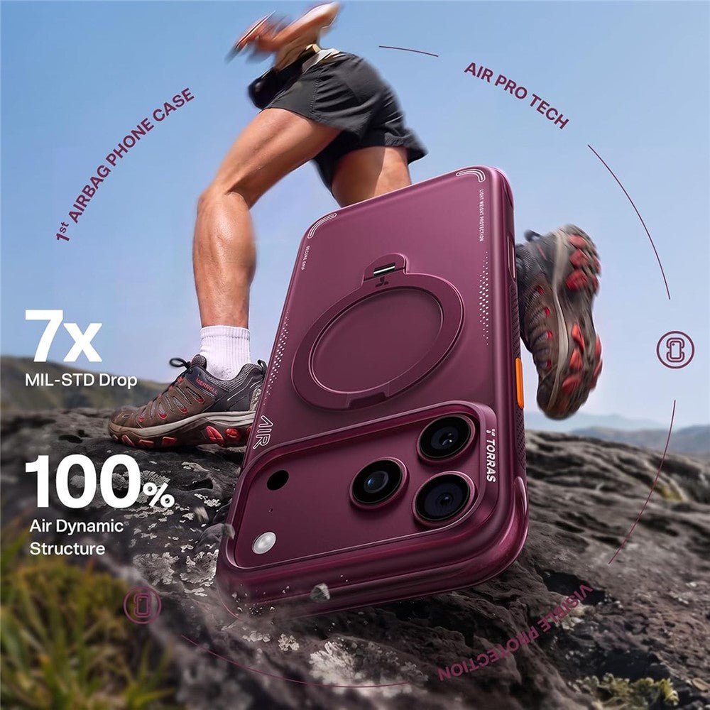 Torras iPhone 18 Pro Max / iPhone 17 Pro Max - Σκληρή θήκη με Πλαίσιο Σιλικόνης και MagSafe / Stand - Ostand Q3 Air Series - Cosmic Purple