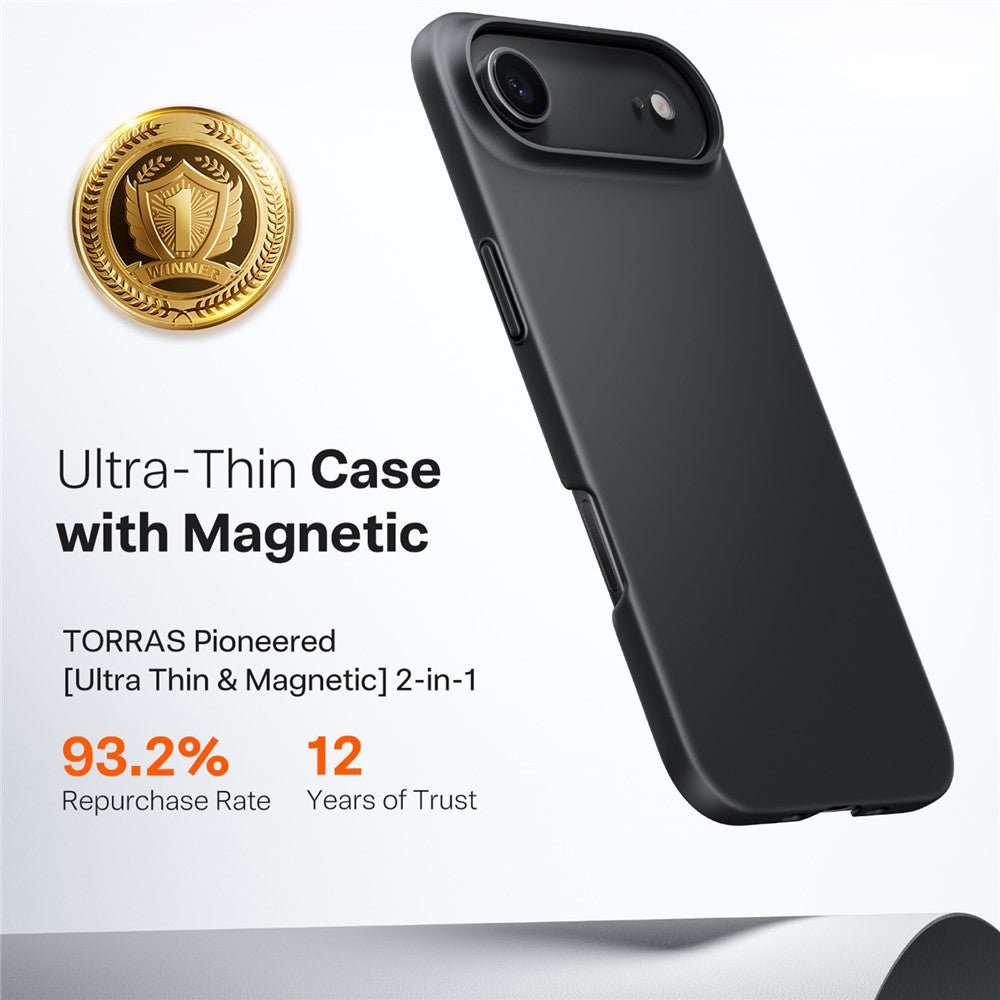 Torras iPhone Air - Θήκη Σιλικόνης με MagSafe - SlimFit Series - Black