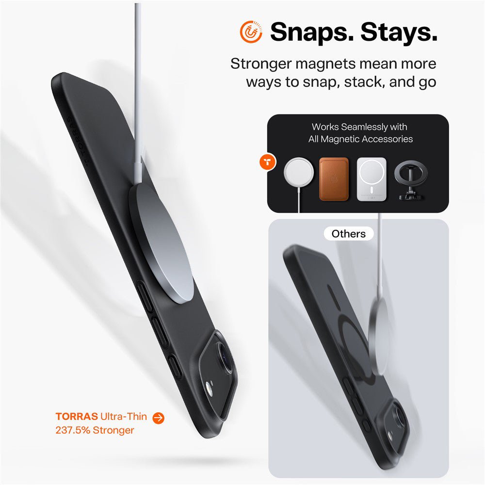 Torras iPhone Air - Θήκη Σιλικόνης με MagSafe - SlimFit Series - Black