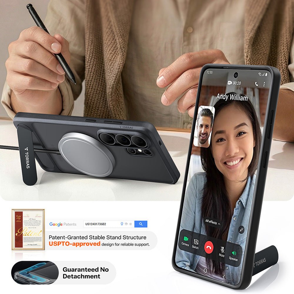Torras Samsung Galaxy S26 Ultra - Σκληρή θήκη με MagSafe και Stand - Pstand - Black