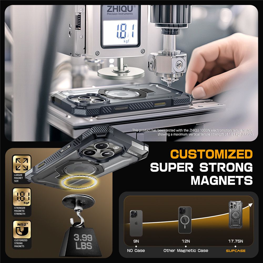 Supcase iPhone 16 Pro Max UB Grip Mag Σκληρή Θήκη με MagSafe και Stand - Grey