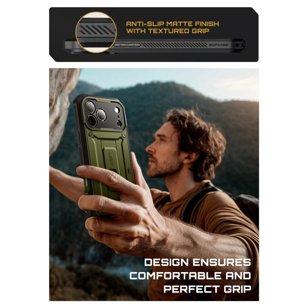 Supcase iPhone 17 Pro - Unicorn Beetle Pro - Σκληρή Θήκη με Προστασία Οθόνης και Stand - Green