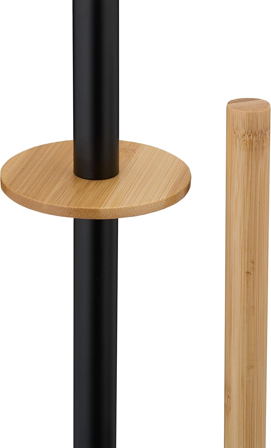 Relaxdays Επιδαπέδια Βάση για Χαρτί Υγείας με Ενσωματωμένο Πιγκάλ - Black / Light Brown - 4052025877941