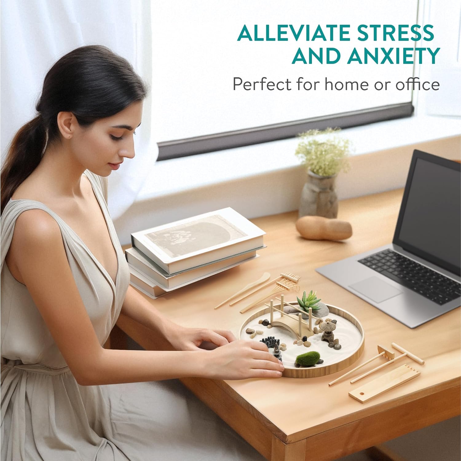 Navaris Διακοσμητικό Κιτ Μίνι Κήπου για Χαλάρωση και Διαλογισμό - White Sand - 61129.01