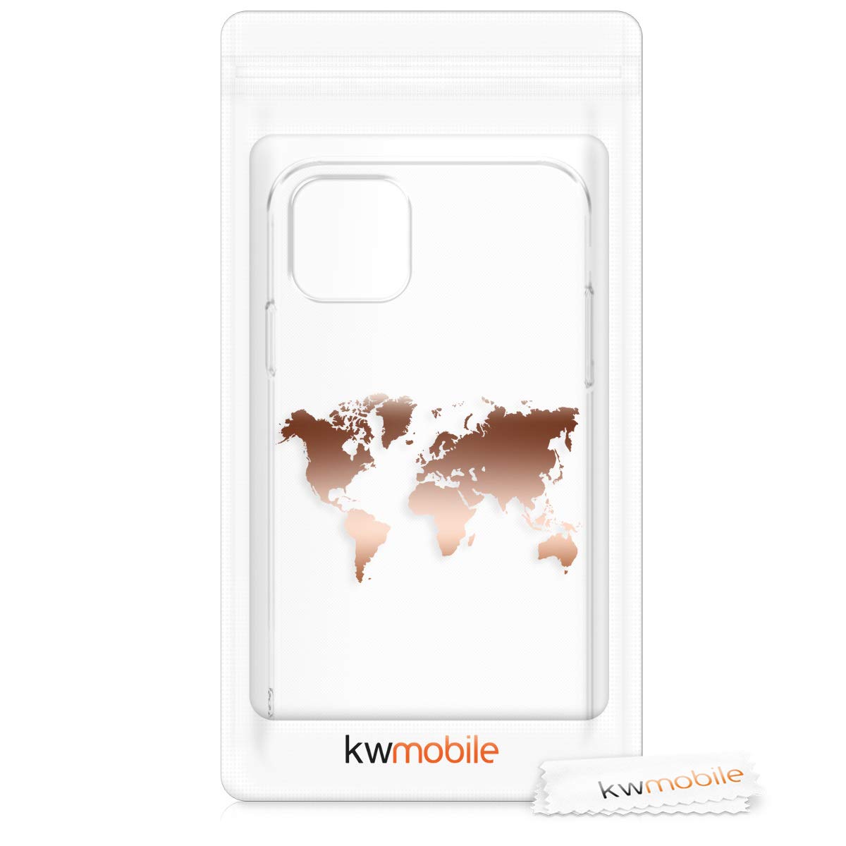 KW iPhone 11 Θήκη Σιλικόνης TPU Design Travel Outline - Διάφανη / Rose Gold - 49785.01