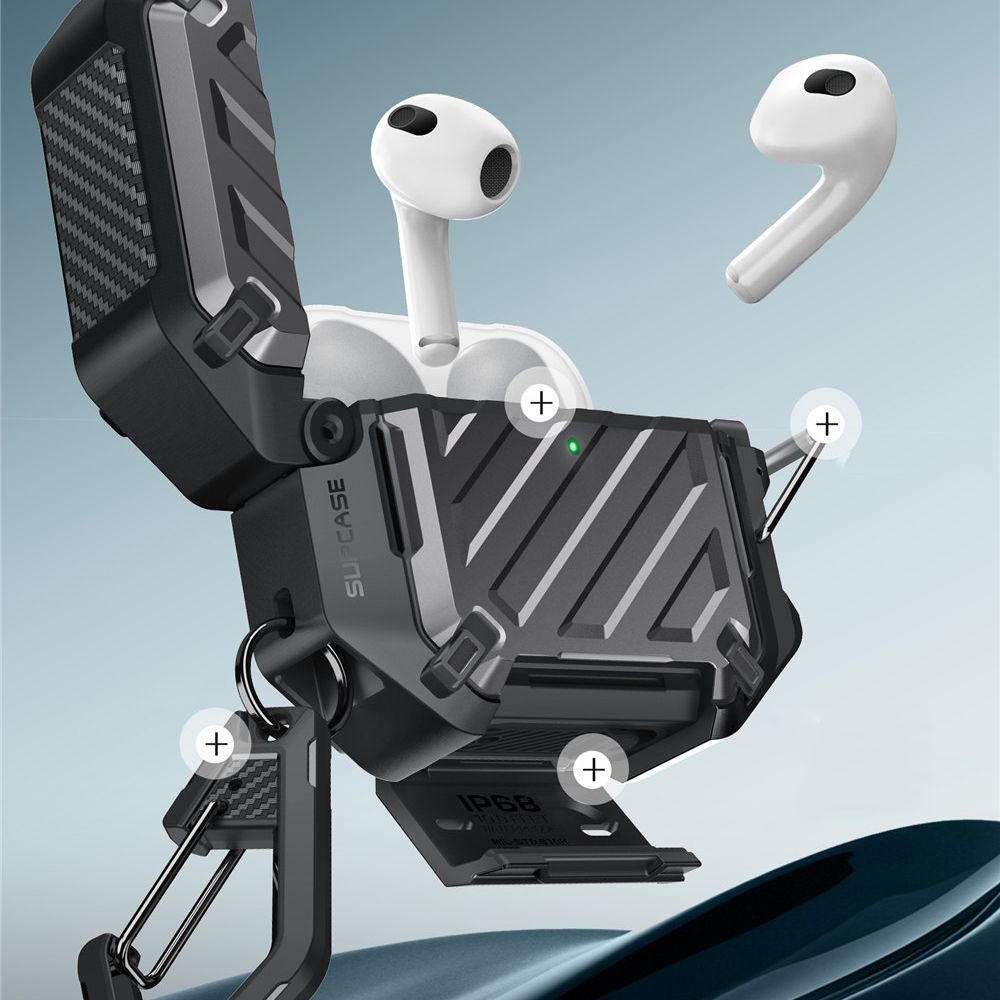 Supcase AirPods 4 Θήκη από Σκληρό Πλαστικό και Σιλικόνη - Unicorn Beetle - Black