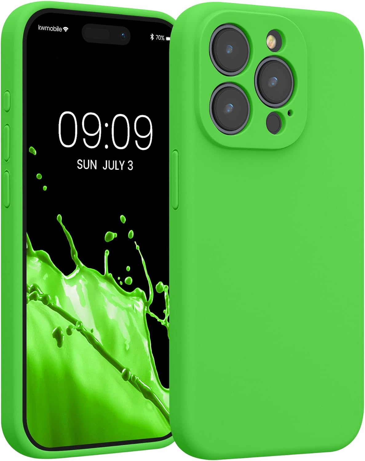 KW iPhone 15 Pro Θήκη Σιλικόνης Rubberized TPU - Lime Green