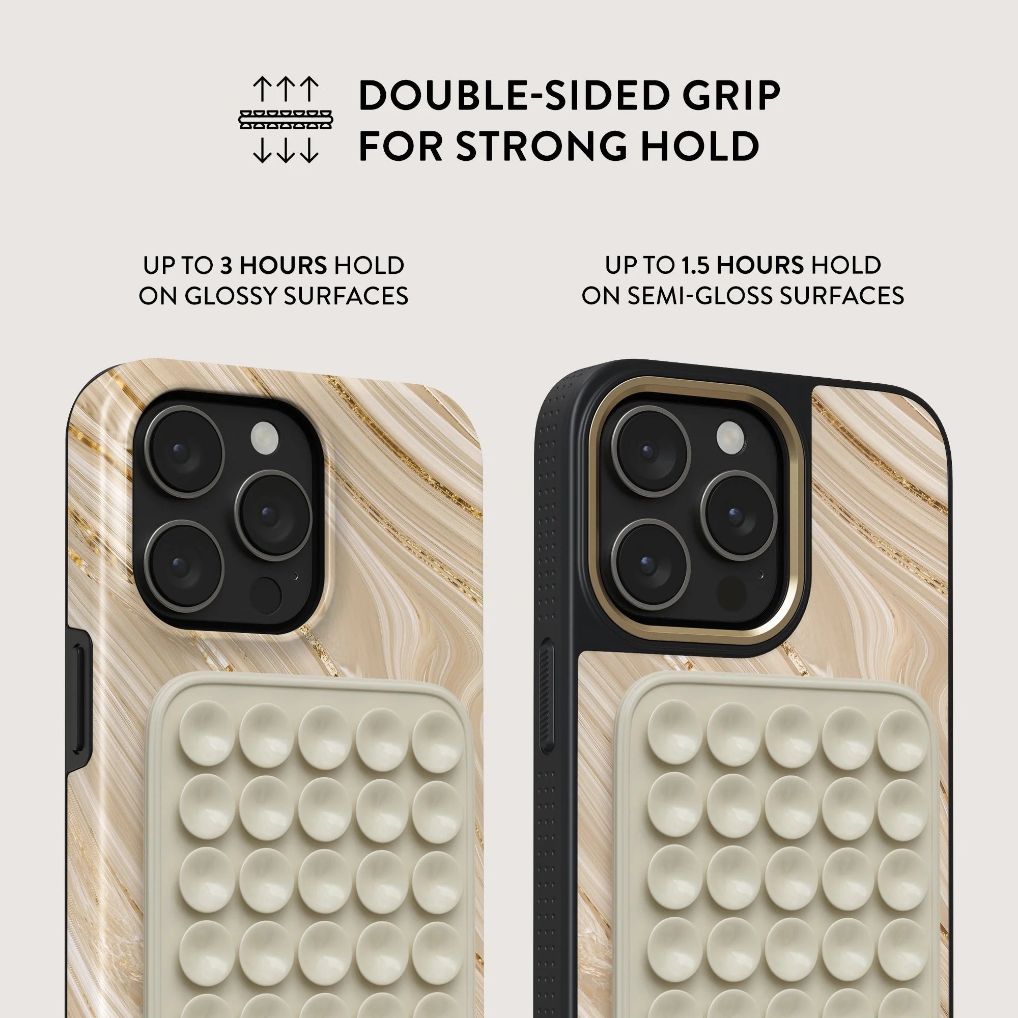 Burga StickPad Αξεσουάρ Στερέωσης Κινητού με Ενσωματωμένες Βεντούζες - Light Gray