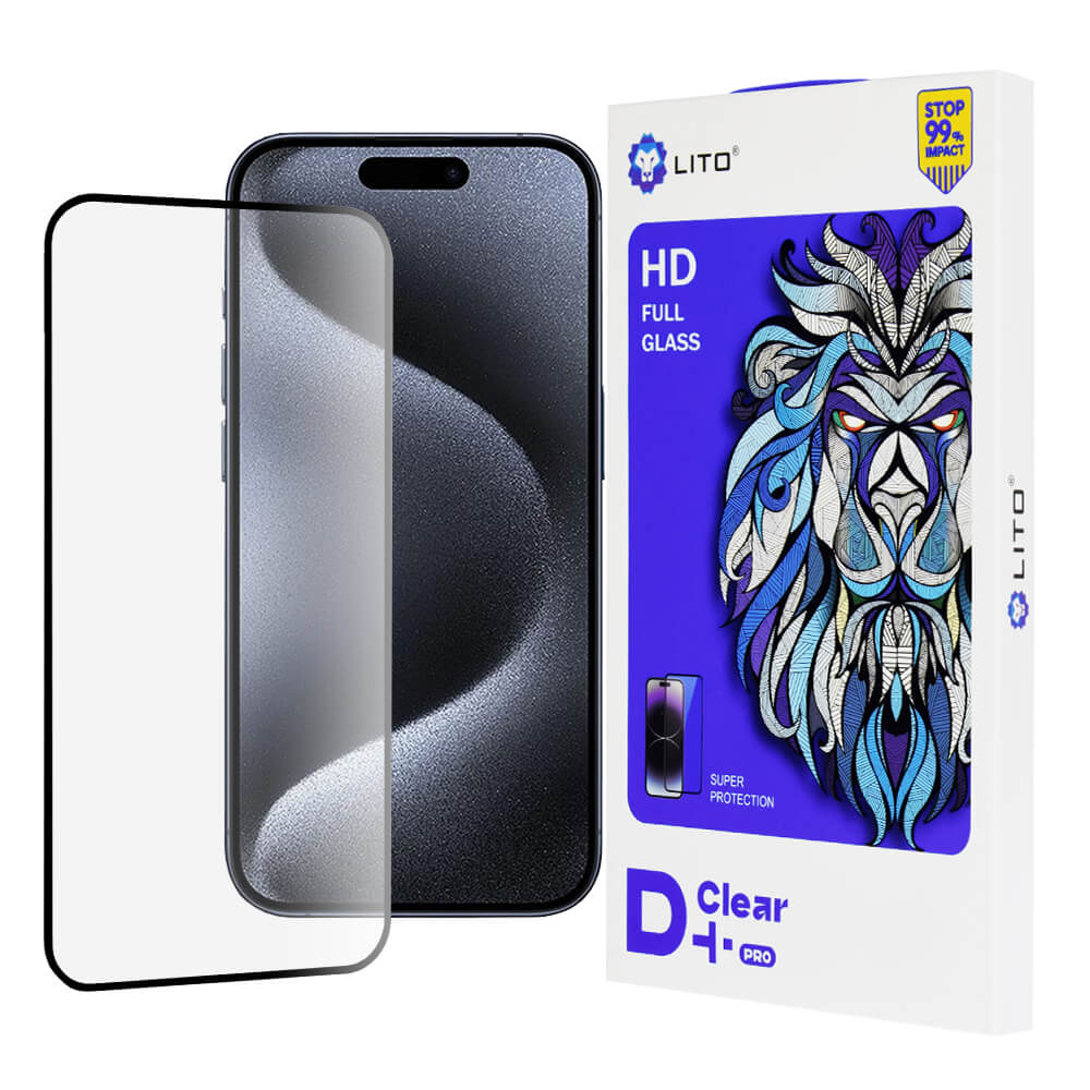 Lito iPhone 15 Pro - D+ Pro Clear - Full Screen Αντιχαρακτικό Γυαλί Tempered Glass - Black