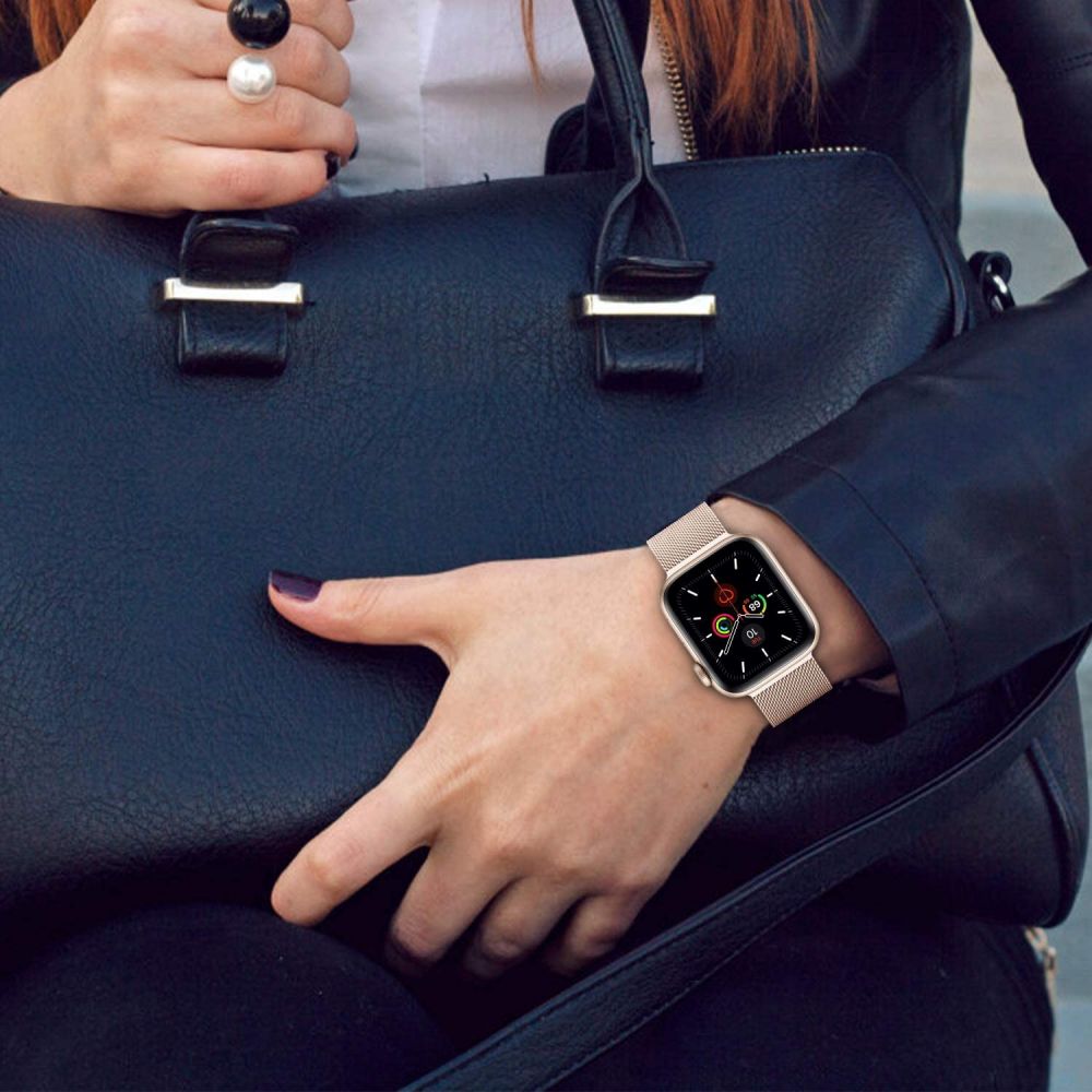 Tech-Protect Λουράκι Apple Watch 8/9/10/11 - SE (1/2/3) - 40/41/42mm MilaneseBand από Ανοξείδωτο Ατσάλι - Gold