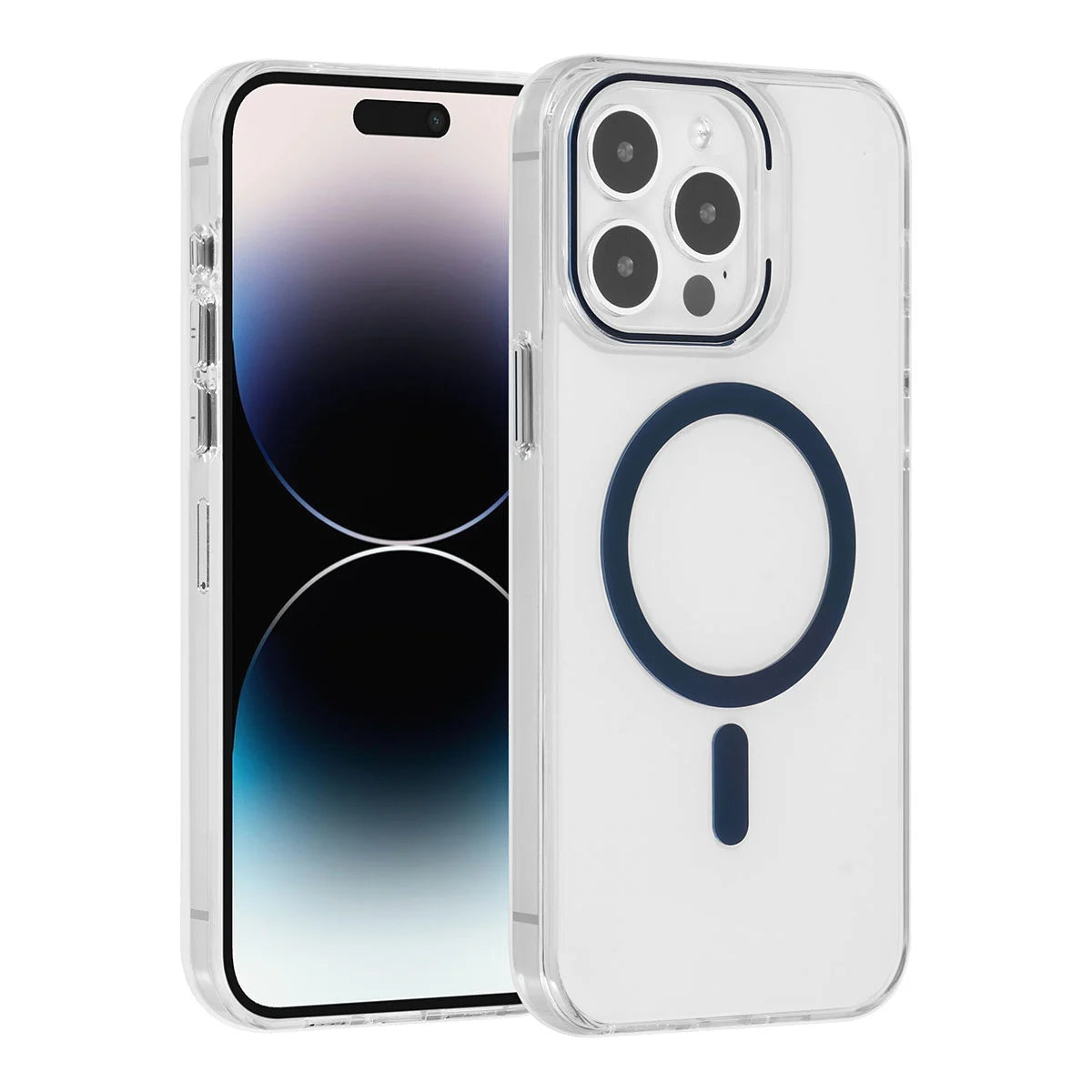 Tuniq iPhone 15 Pro Max - MagSafe Σκληρή Θήκη με Πλαίσιο Σιλικόνης - Διάφανη / Σκούρο Μπλε