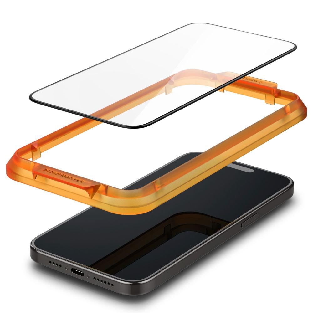 Spigen iPhone 15 Pro FC AlignMaster 2.5D Full Screen Case Friendly Tempered Glass Αντιχαρακτικό Γυαλί Οθόνης 9H - 2 Τεμάχια - Black