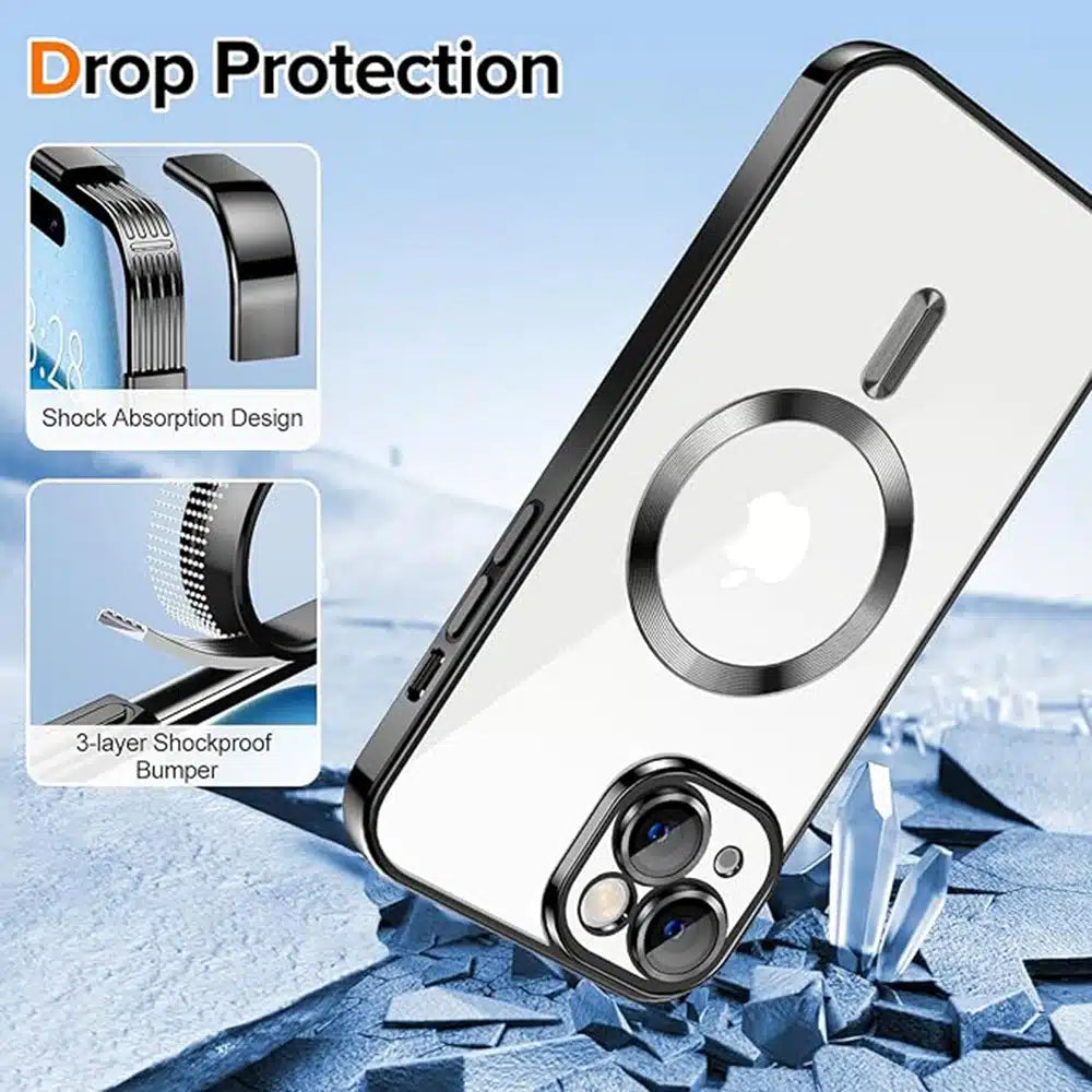 Techsuit iPhone 15 - Luxury Crystal MagSafe - Θήκη Σιλικόνης - Black