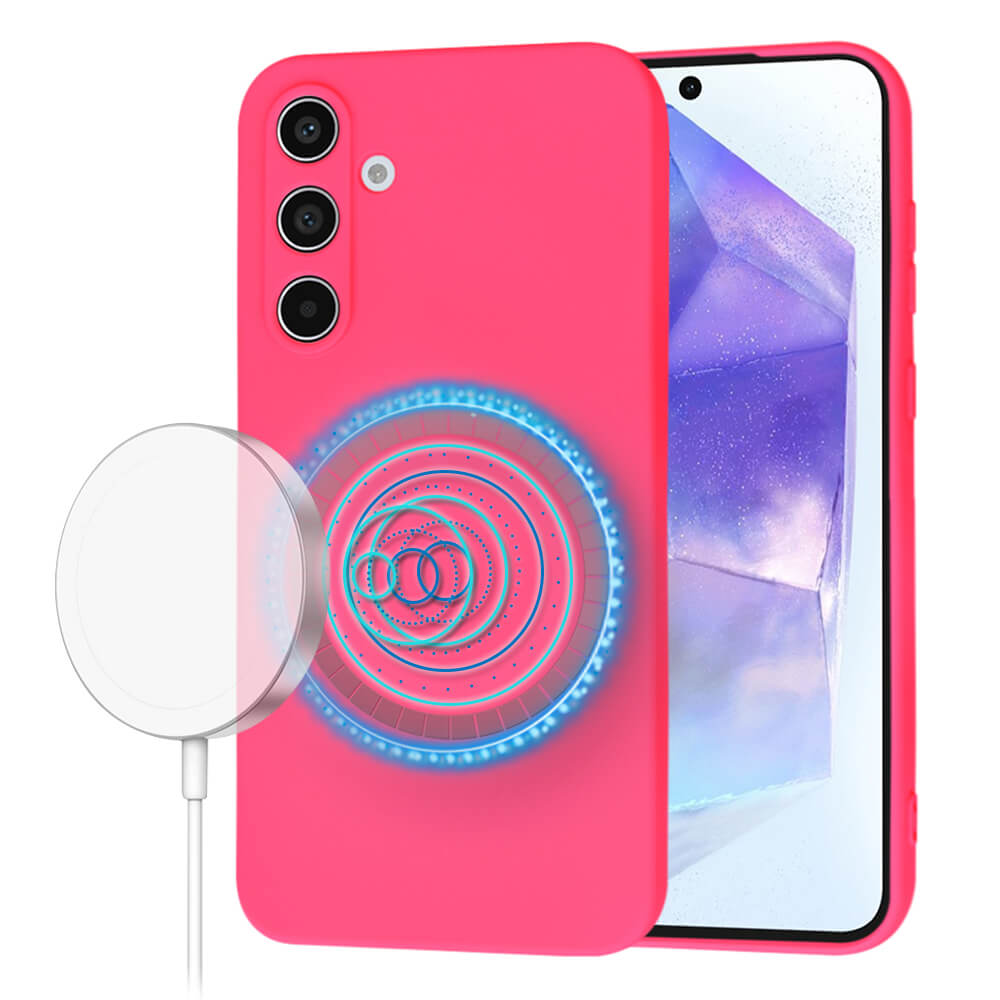 Techsuit Samsung Galaxy A55 5G SoftFlex MagSafe Θήκη Σιλικόνης - Hot Pink