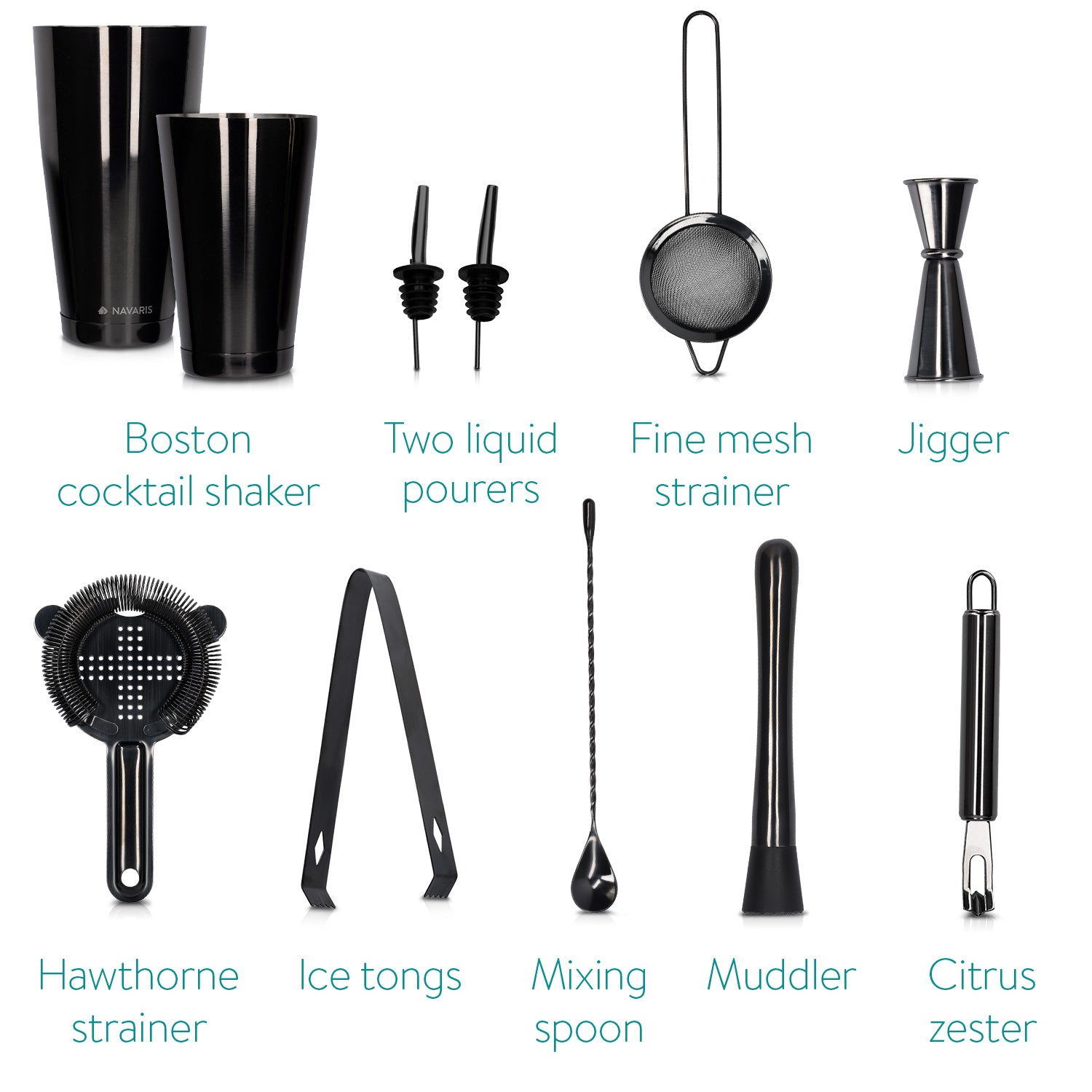 Navaris Σετ 11 Τεμαχίων για Cocktail - Stainless Steel - 49860.11.01