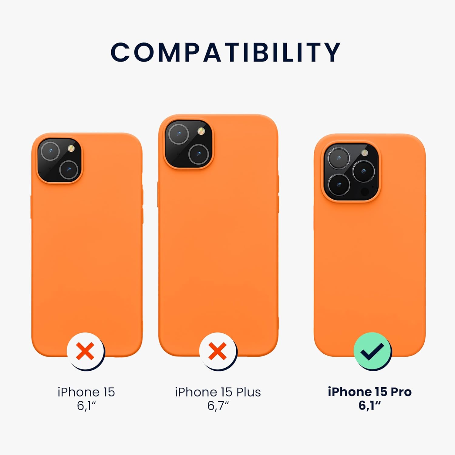 KW iPhone 15 Pro Θήκη Σιλικόνης Rubberized TPU - Fruity Orange