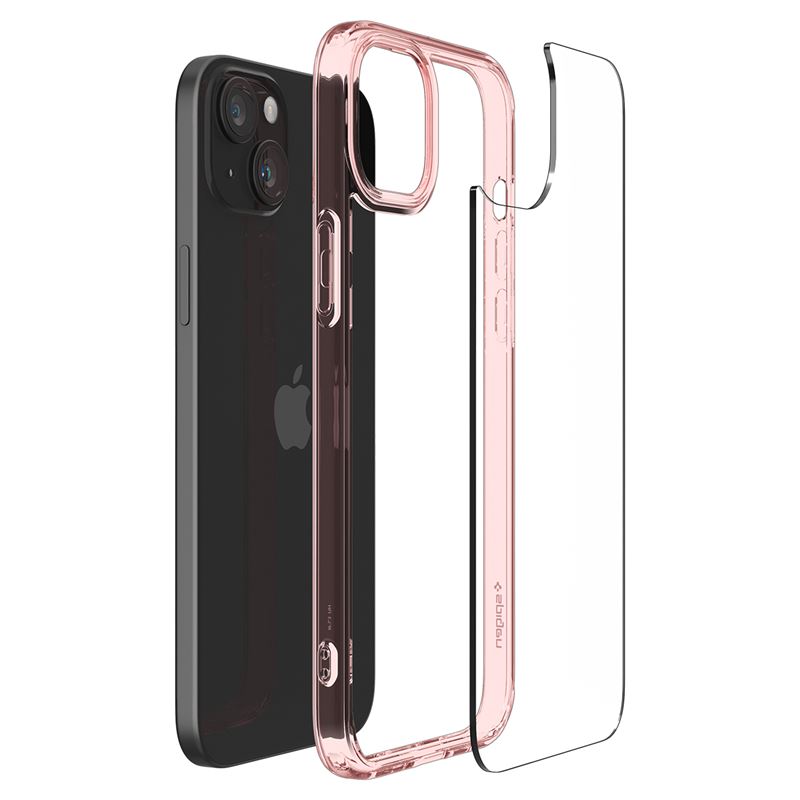Spigen iPhone 15 Ultra Hybrid Σκληρή Θήκη με Πλαίσιο Σιλικόνης - Rose Crystal