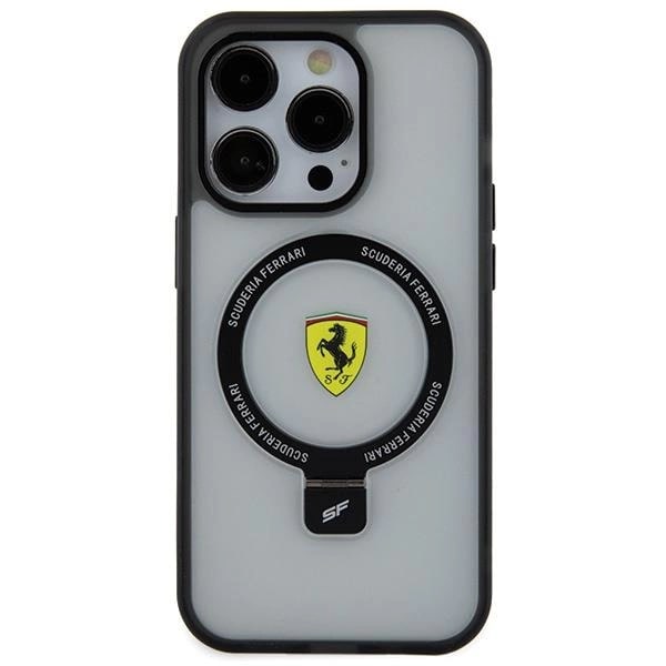 Ferrari iPhone 15 Pro Max Ring Stand 2023 Collection MagSafe Σκληρή Θήκη με Πλαίσιο Σιλικόνης και Stand / MagSafe - Ημιδιάφανη / Black - FER000607 - 0