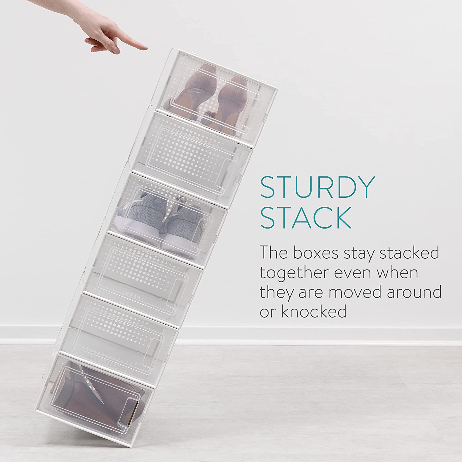 Navaris Σετ με 6 Κουτιά Αποθήκευσης Υποδημάτων - White - 49045.06