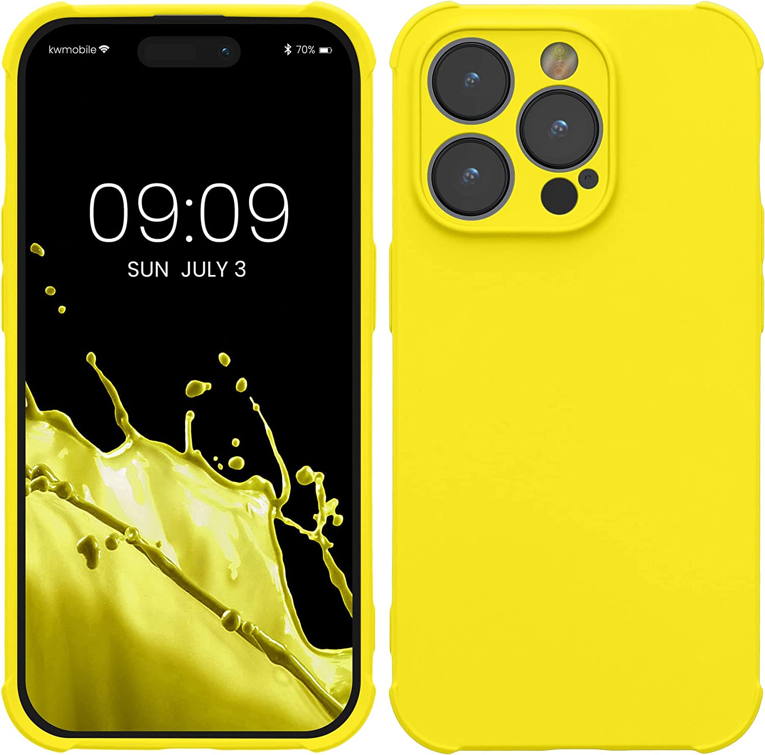 KW iPhone 14 Pro Θήκη Σιλικόνης TPU με Ενισχυμένες Γωνίες - Lemon Yellow - 60221.149