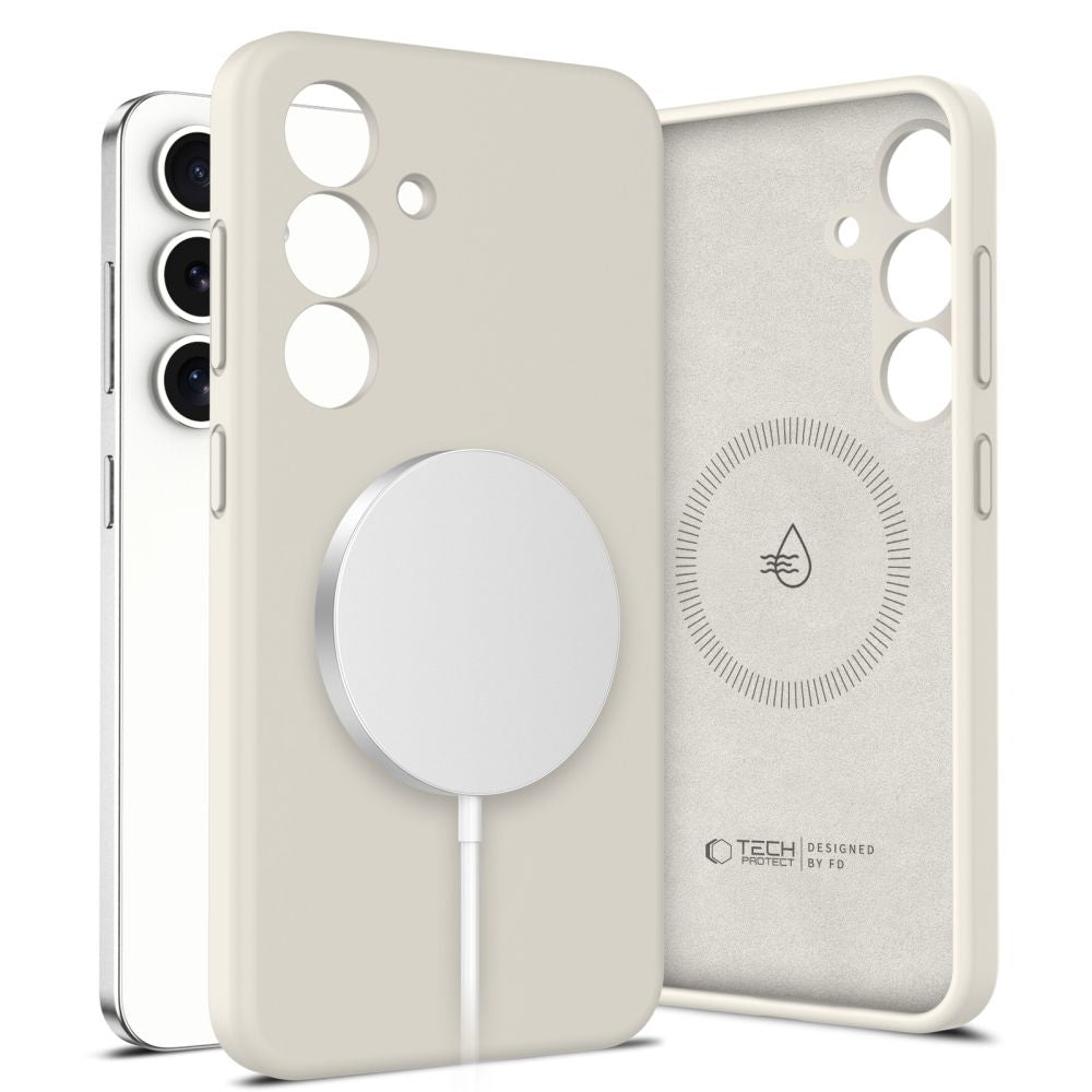 Tech-Protect Samsung Galaxy S25 Liquid Silicone - MagSafe Θήκη Σιλικόνης TPU - Cosmic Latte