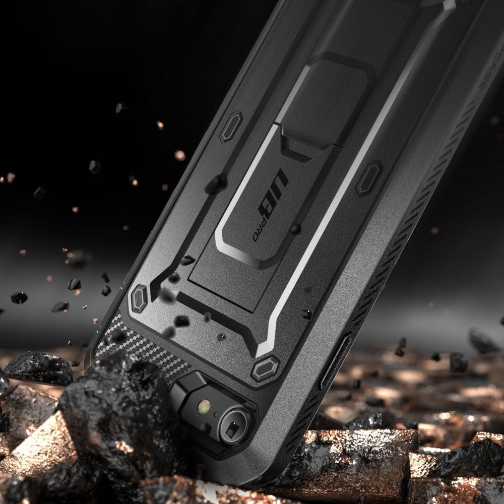 Supcase iPhone SE 2022 / SE 2020 / 7 / 8 Unicorn Beetle Pro Σκληρή Θήκη με Προστασία Οθόνης και Stand - Black