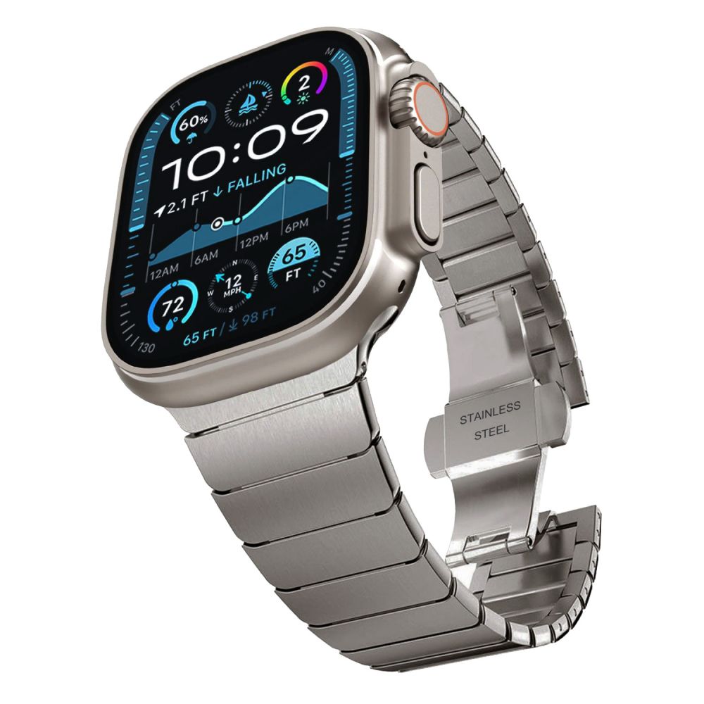 Tech-Protect Λουράκι Apple Watch 4/5/6/7/8/9/10/11 - SE (1/2/3) - Ultra (1/2/3) - 42/44/45/49mm LinkBand από Ανοξείδωτο Ατσάλι - Titanium