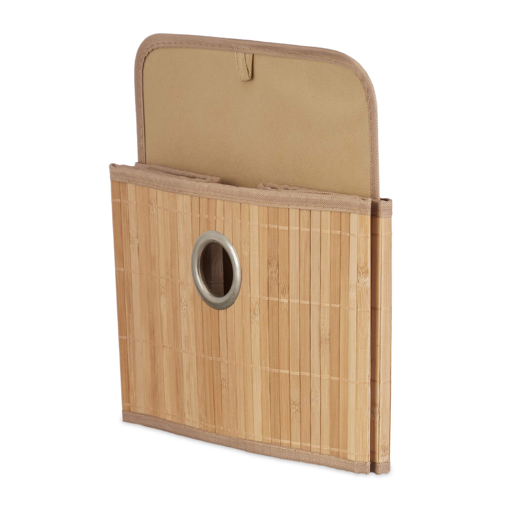 Relaxdays Καλάθι Αποθήκευσης από Bamboo - Light Brown / White / Silver - 4052025998080