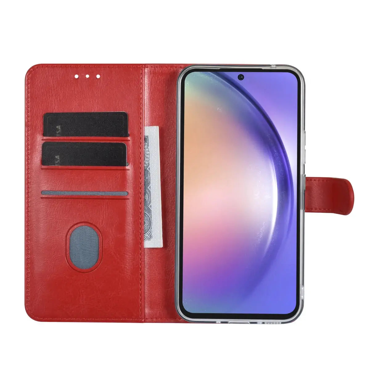 Tuniq Samsung Galaxy A54 5G - Θήκη Πορτοφόλι Stand από Δερματίνη - Κόκκινη