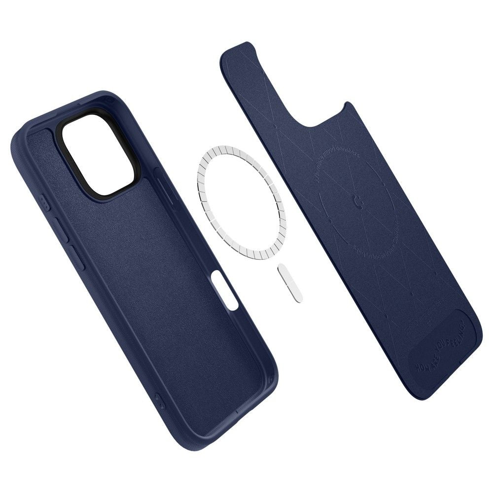 Spigen Cyrill iPhone 16 Pro Kajuk Mag Θήκη με Επένδυση Συνθετικού Δέρματος και MagSafe - Navy