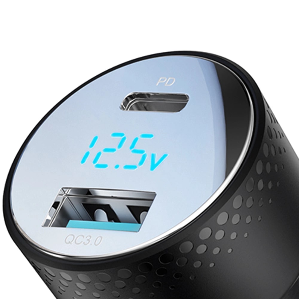 Joyroom Φορτιστής Αυτοκινήτου Γρήγορης Φόρτισης με 1 Θύρα USB και 1 Θύρα Type-C PD 53W QC 3.0 - Black - JR-CCD01