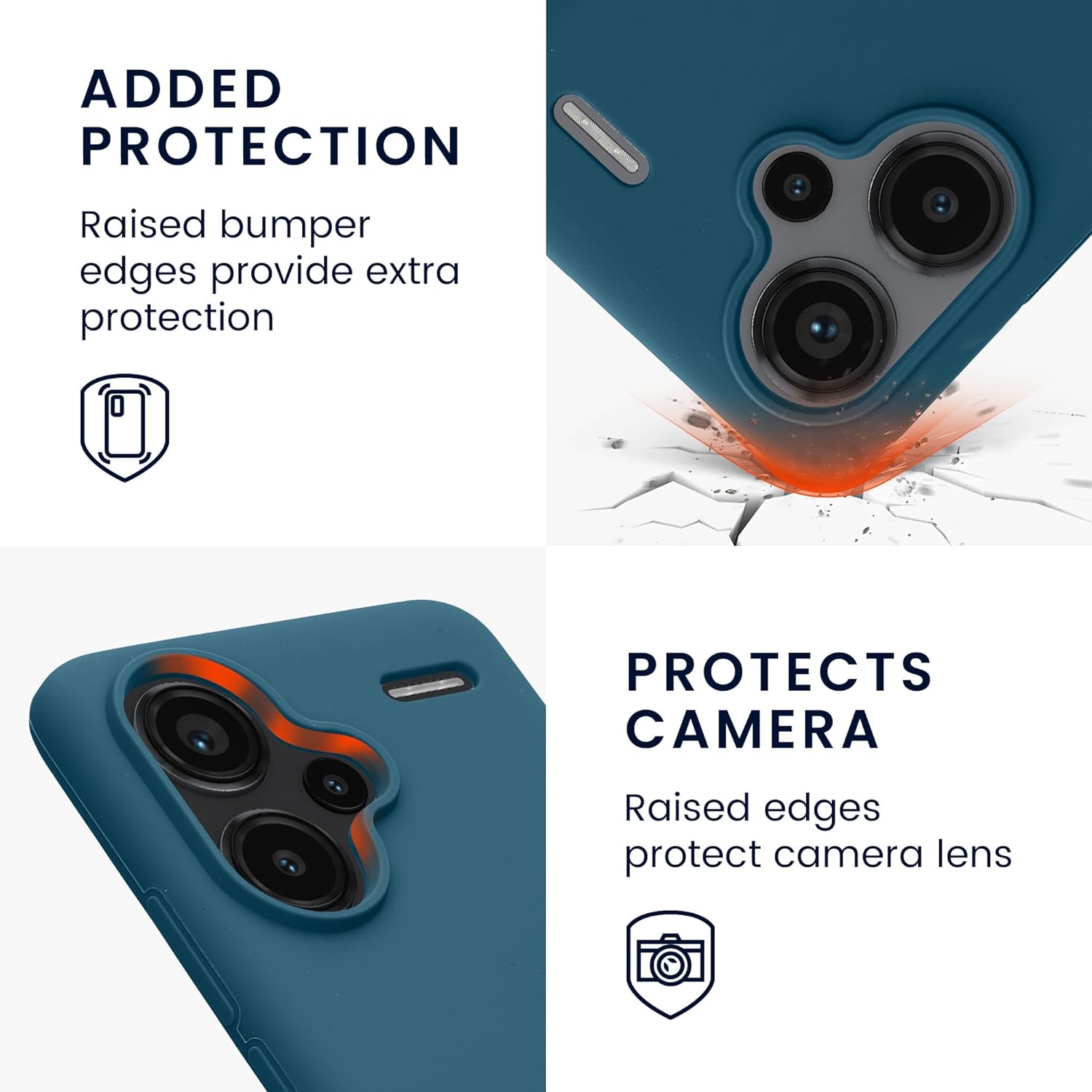 KW Xiaomi Redmi Note 13 Pro+ 5G Θήκη Σιλικόνης Rubberized TPU - Petrol Matte