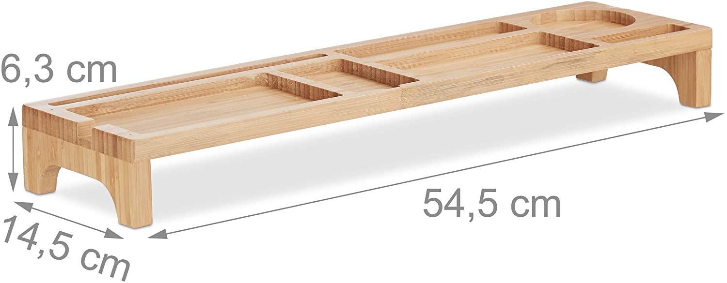 Relaxdays Ξύλινο Ράφι Οργάνωσης Γραφείου - Natural - 4052025221973