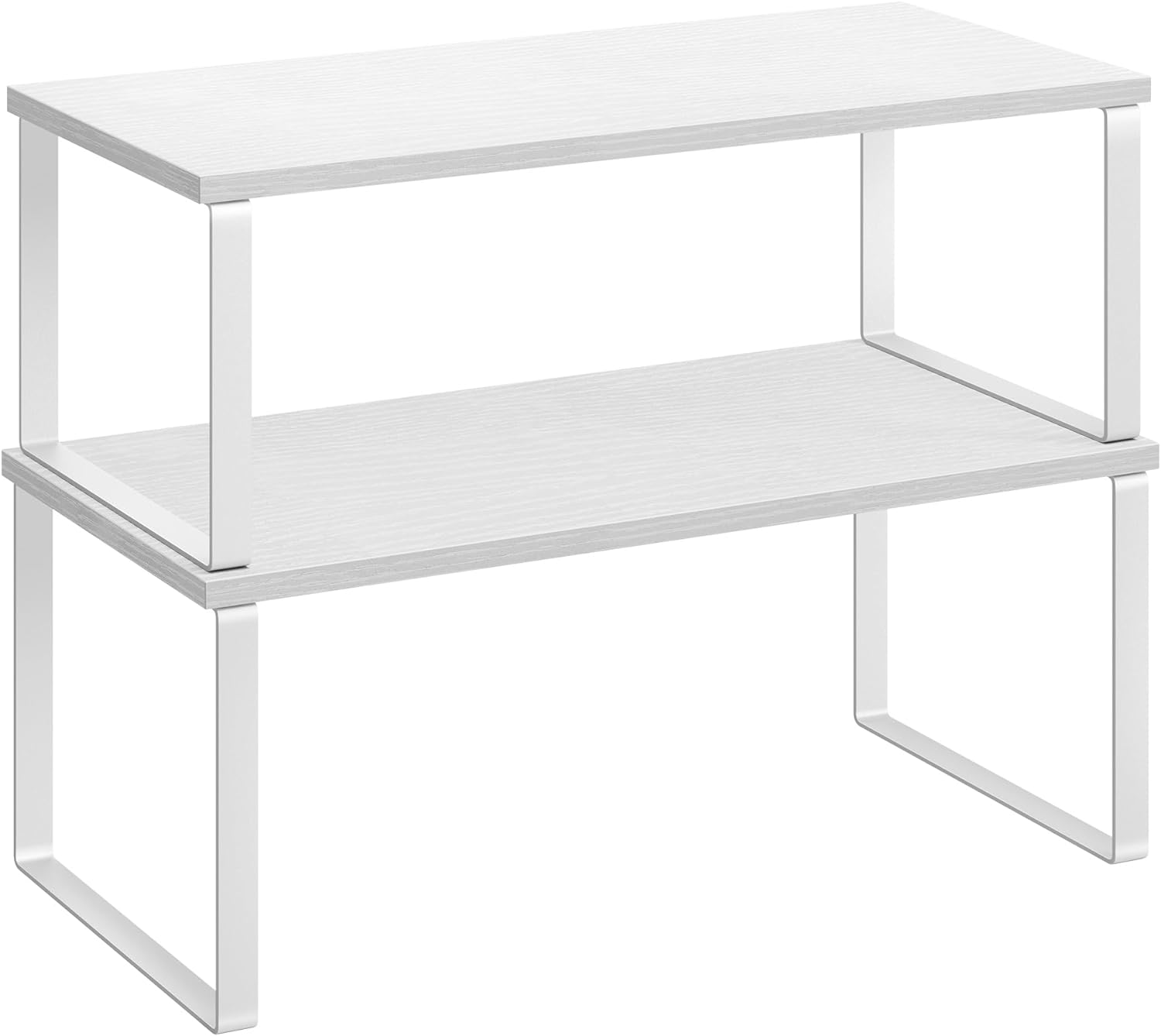 Songmics Σετ με 2 Ξύλινα Ράφια για τον Πάγκο - Cloud White / Snow White - KCS025W01