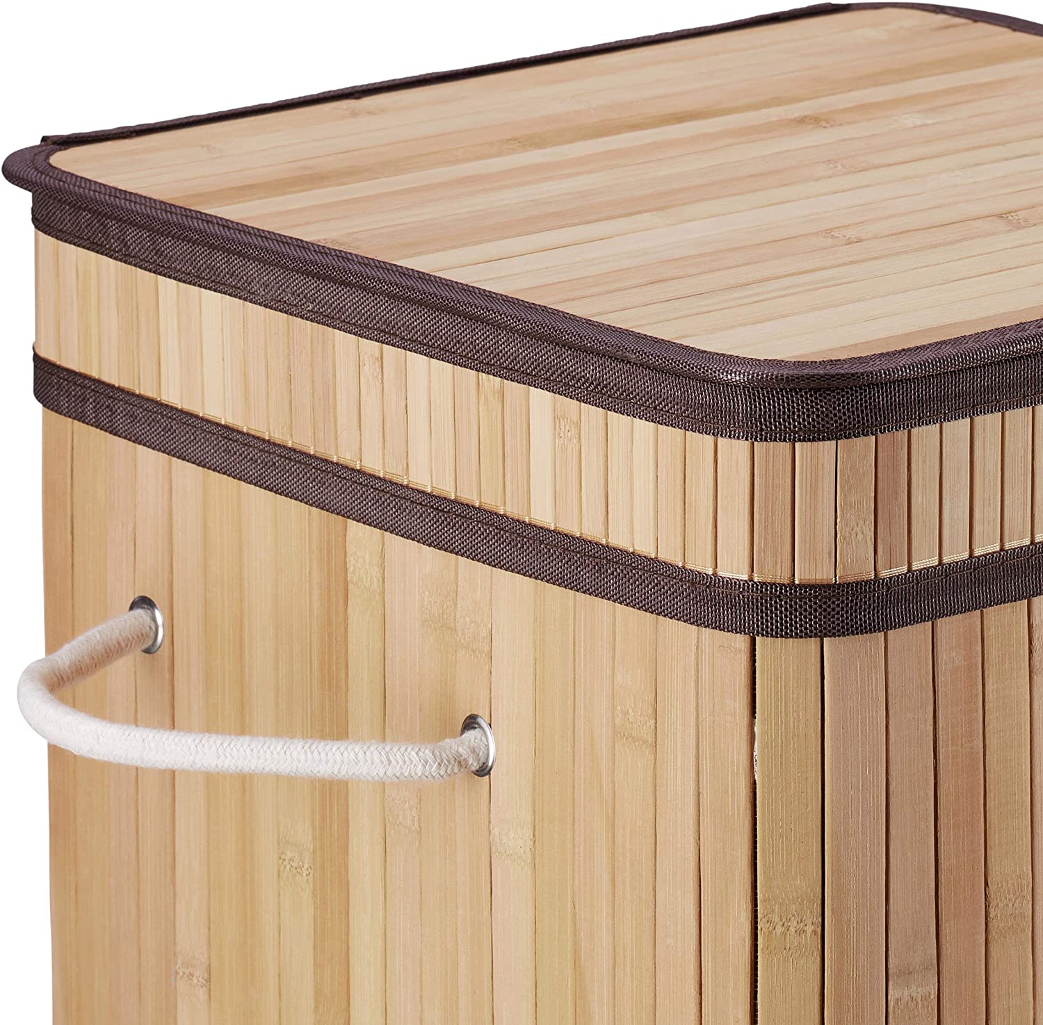 Relaxdays Καλάθι Απλύτων από Μπαμπού με Τετράγωνο Καπάκι - Natural - 4052025943714