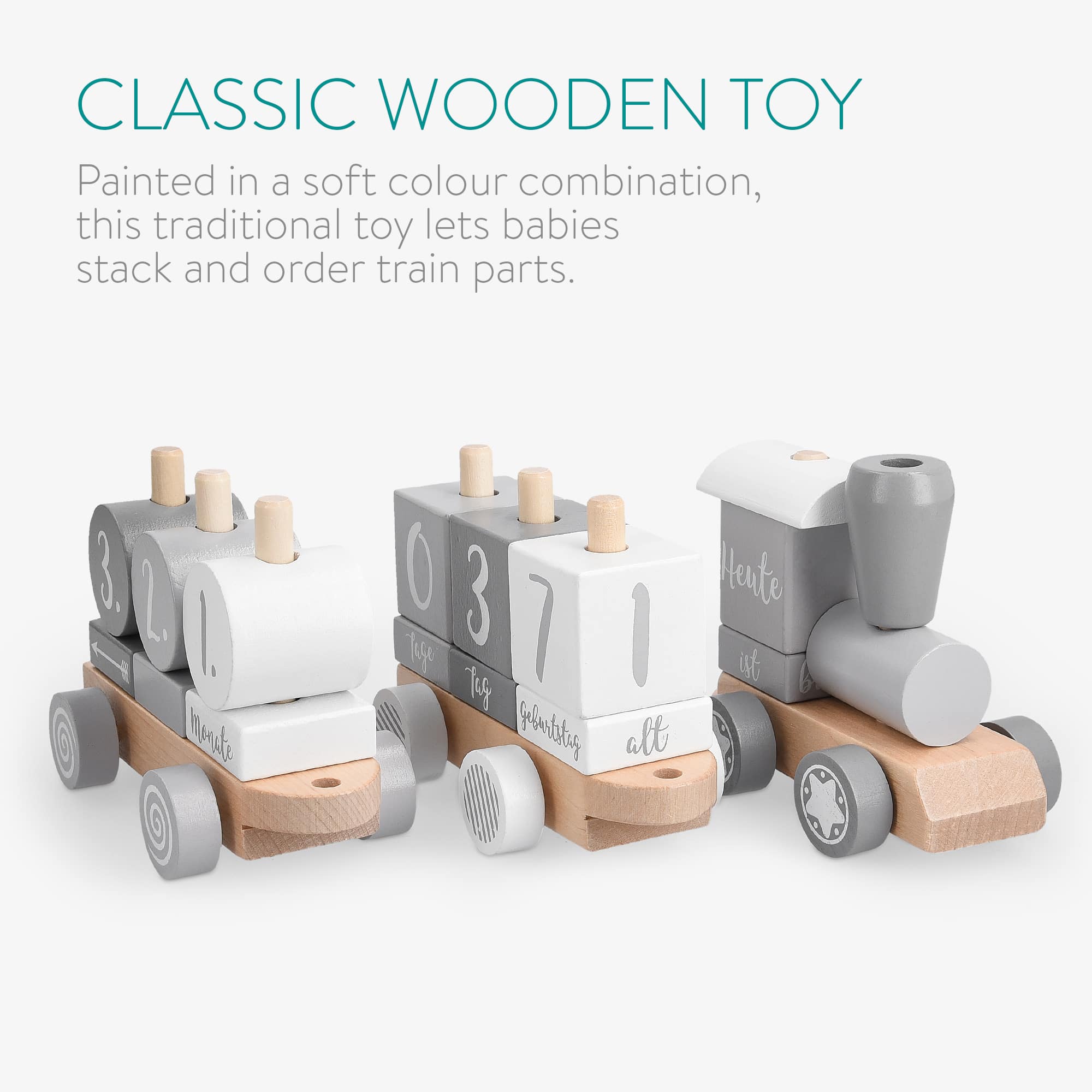 Navaris Ξύλινο Τρενάκι - Grey - 52345.04