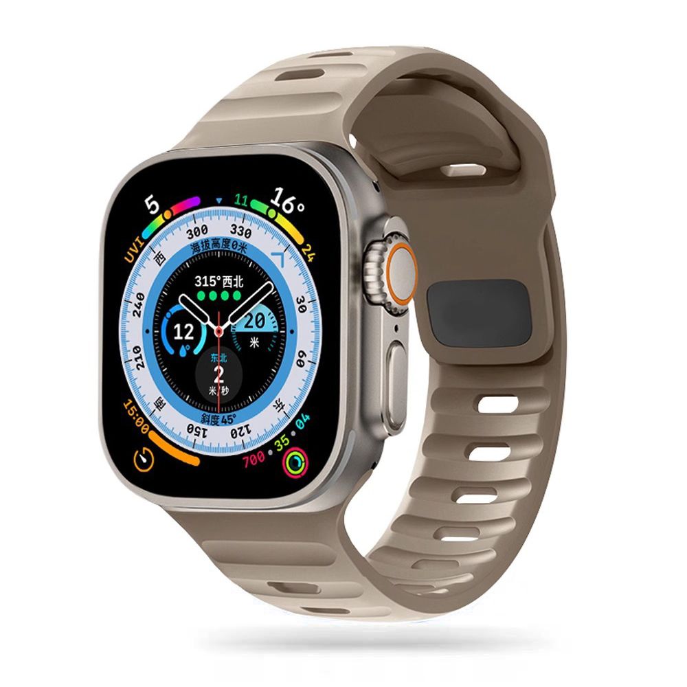 Tech-Protect Λουράκι Apple Watch 4/5/6/7/8/9/10/11 - SE (1/2/3) - ULTRA (1/2/3) - 44/45/46/49mm IconBand Line Λαστιχένιο - Cashmere Beige