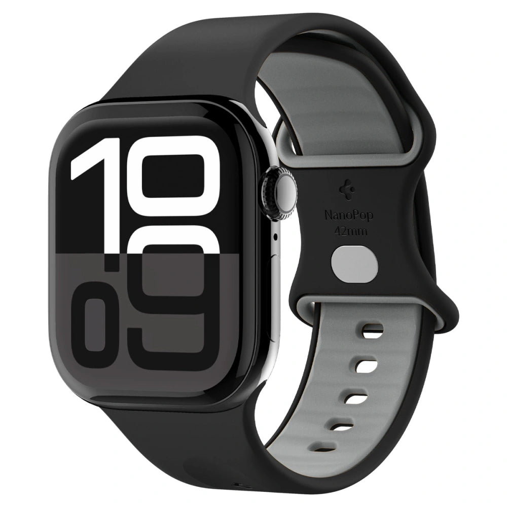 Spigen Λουράκι Apple Watch 8/9/10/11 - SE (1/2/3) - 40/41/42mm Nano Pop Σιλικόνης - Black Sesame