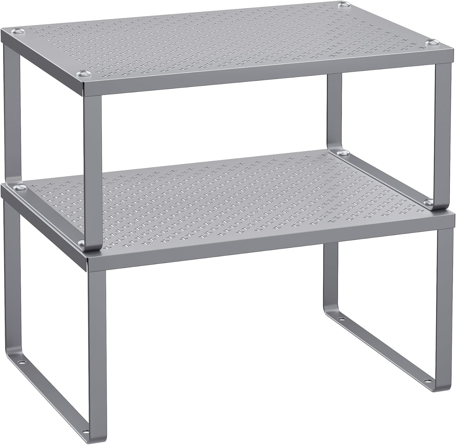 Songmics Σετ με 2 Μεταλλικά Ράφια για τον Πάγκο - Silver - KCS01SV