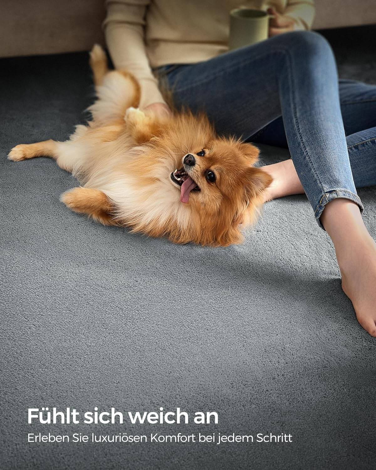 Songmics Αντιολισθητικό Χαλί από Πολυεστέρα - 80 x 150 cm - Dove Grey - TAR011G01