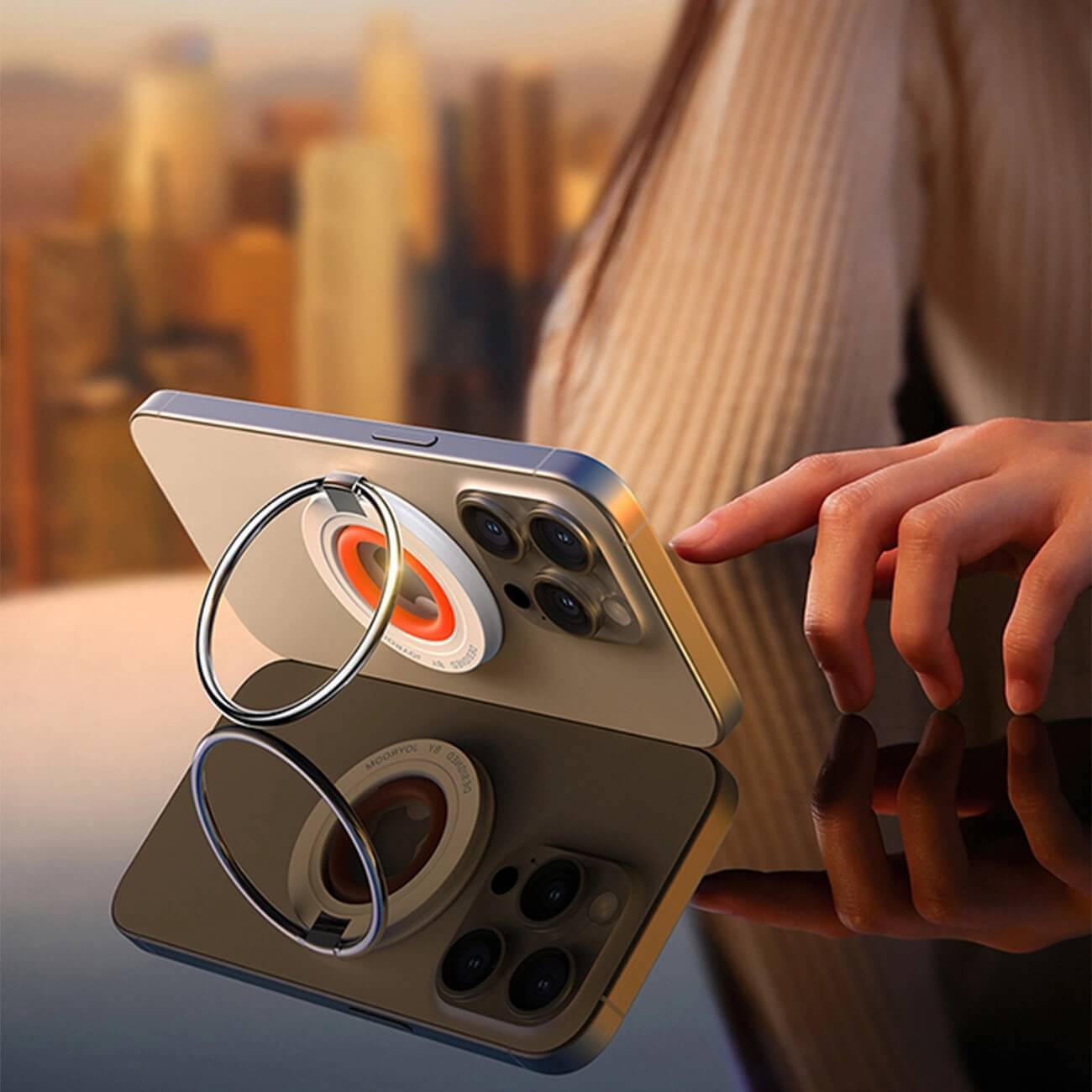 Joyroom JR-ZS383 MagSafe Phone Holder - Δαχτυλίδι Συγκράτησης Κινητού - Βάση Στήριξης - Orange