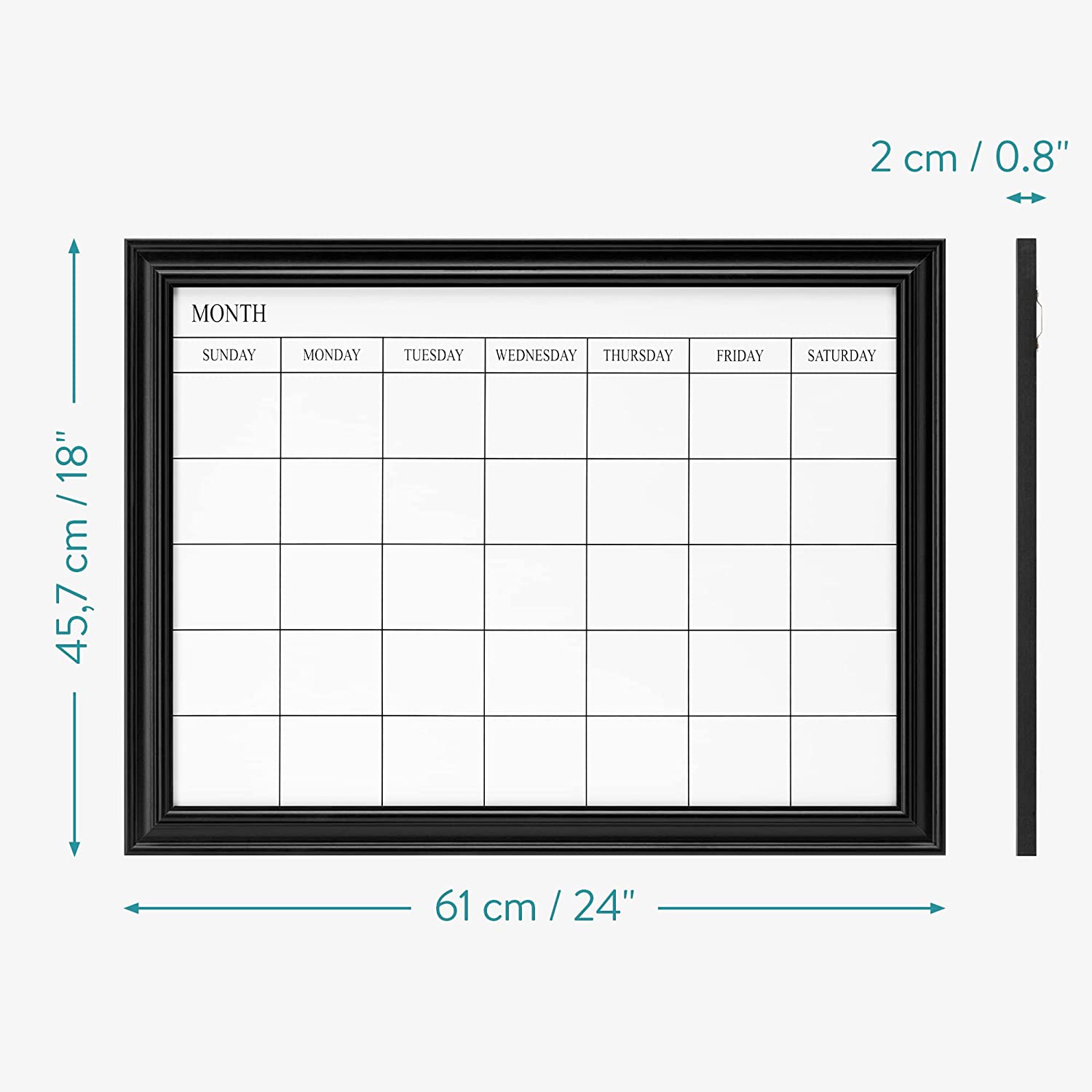 Navaris Εβδομαδιαίος Μαγνητικός Πίνακας Χρονοδιαγράμματος - 60 x 45 - White / Black - 56504.01